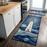 Morning Lighthouse Kitchen Rug Set