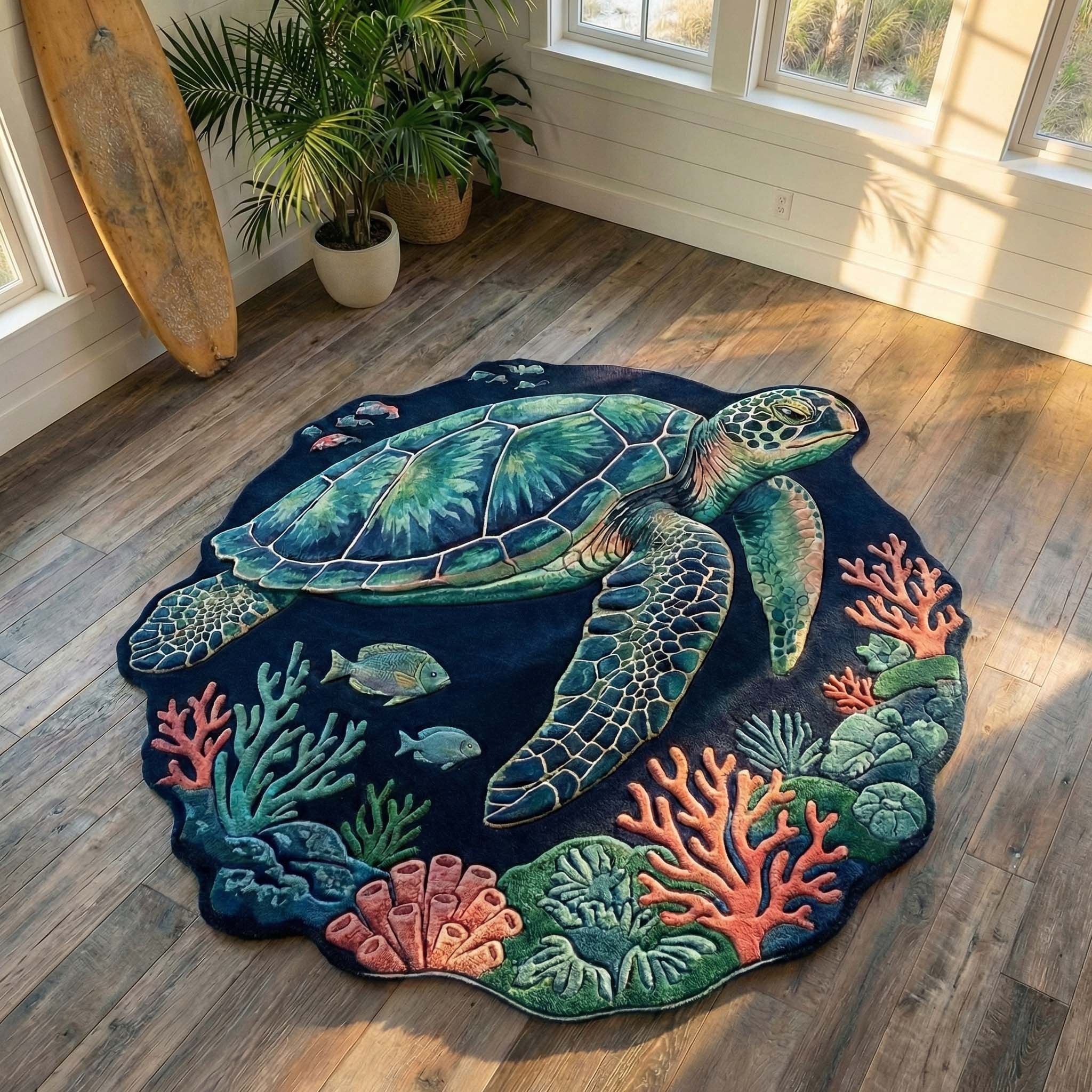 Deep-Sea Turtle Living Room Rug