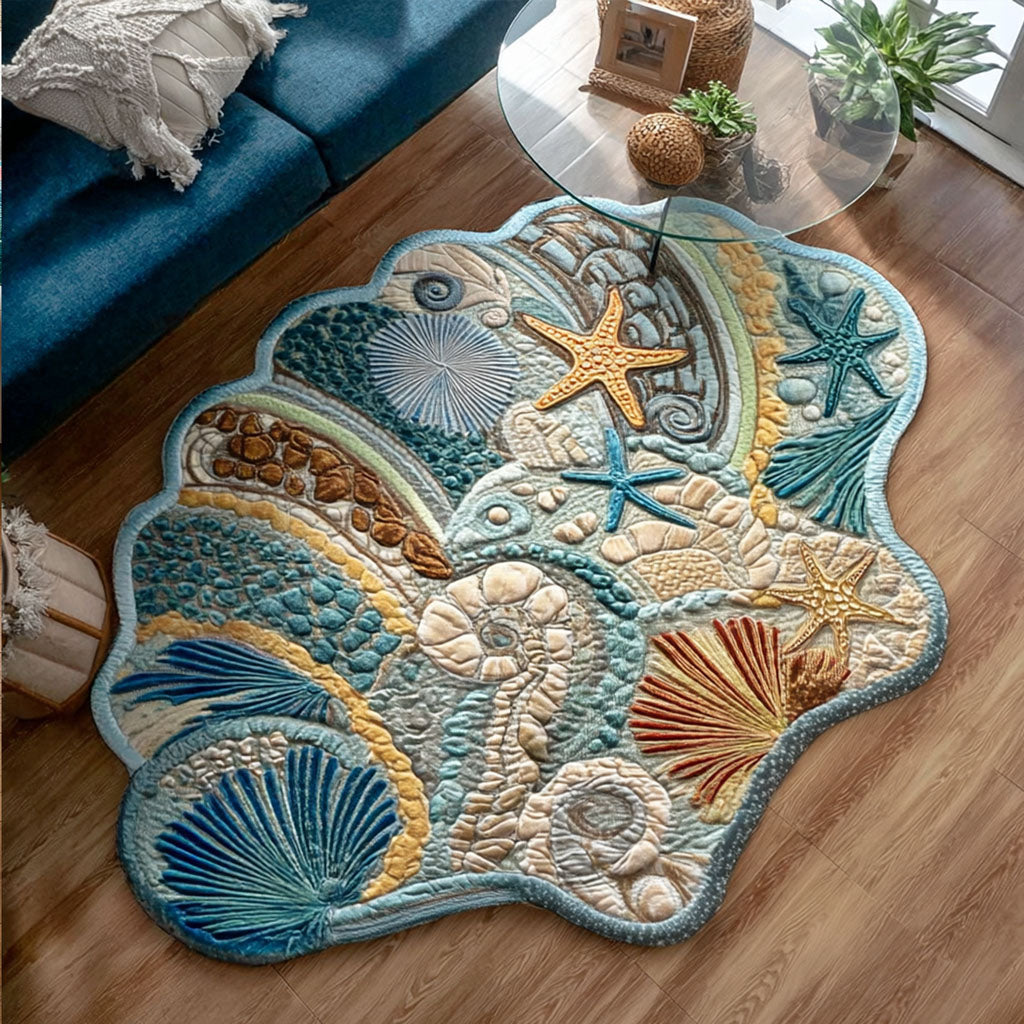 Seashell Mosaic Living Room Rug