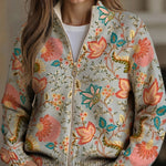 Zip Cardigan with Vintage Flowers – product image 1