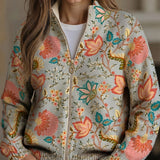 Zip Cardigan with Vintage Flowers – product image 1