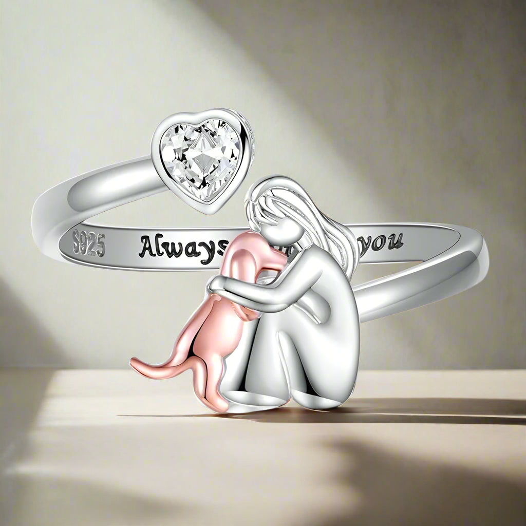Pink Dog Embrace Ring, view 3